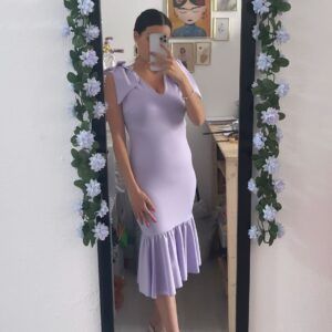 Vestido malva Volante