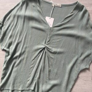 Camisa nudo destellos verde